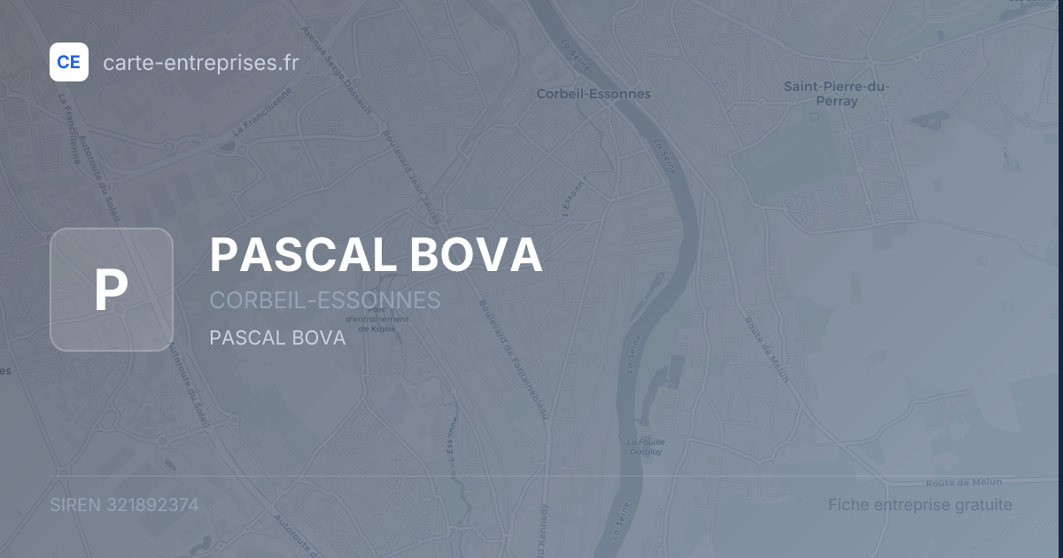 PASCAL BOVA — 321892374 — fiche entreprise