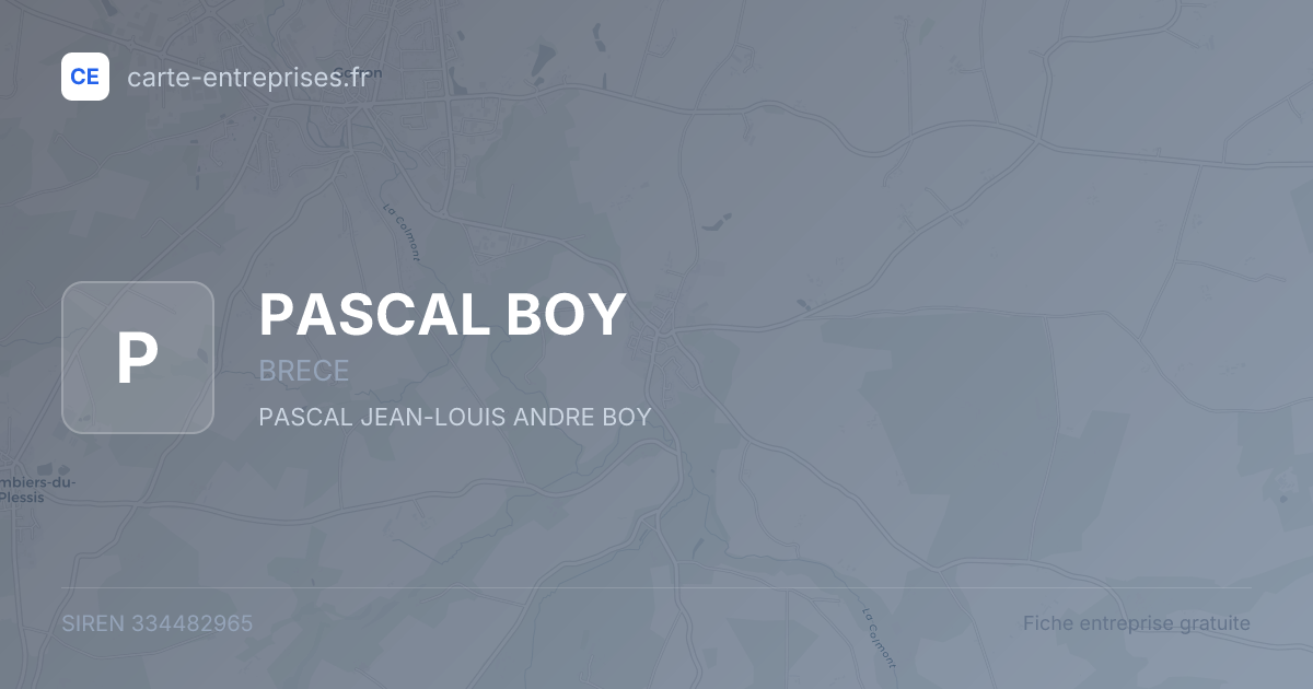 PASCAL BOY — 334482965 — fiche entreprise