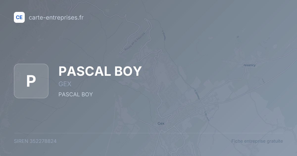 PASCAL BOY — 352278824 — fiche entreprise