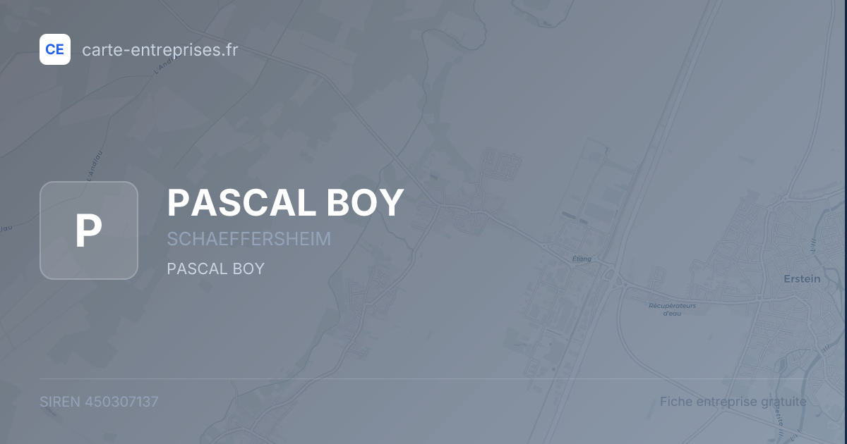 PASCAL BOY — 450307137 — fiche entreprise