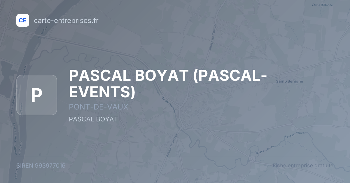 PASCAL BOYAT (PASCAL-EVENTS) — 993977016 — fiche entreprise
