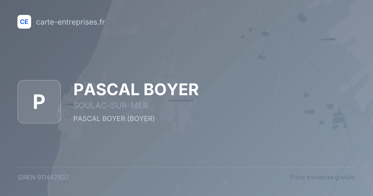 PASCAL BOYER (BPS) — 911447837 — fiche entreprise