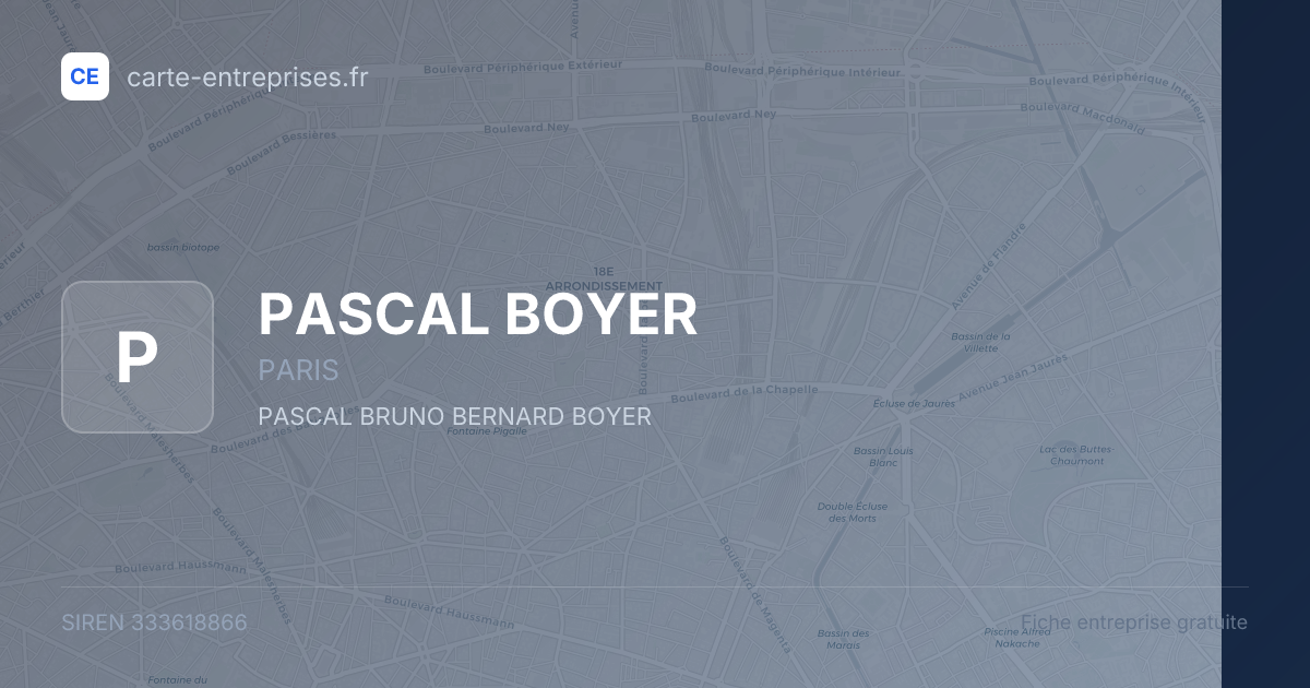 PASCAL BOYER — 333618866 — fiche entreprise