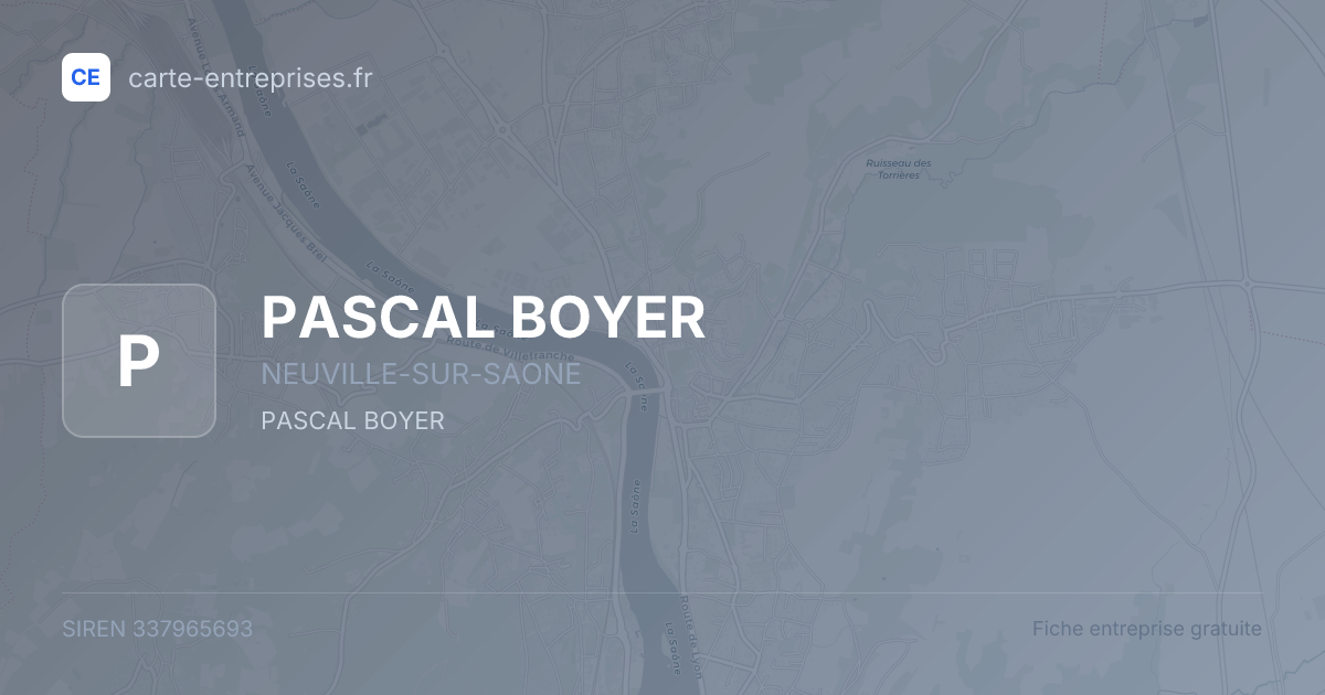 PASCAL BOYER — 337965693 — fiche entreprise