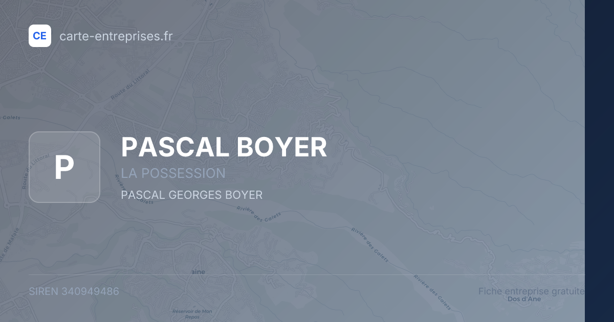 PASCAL BOYER — 340949486 — fiche entreprise