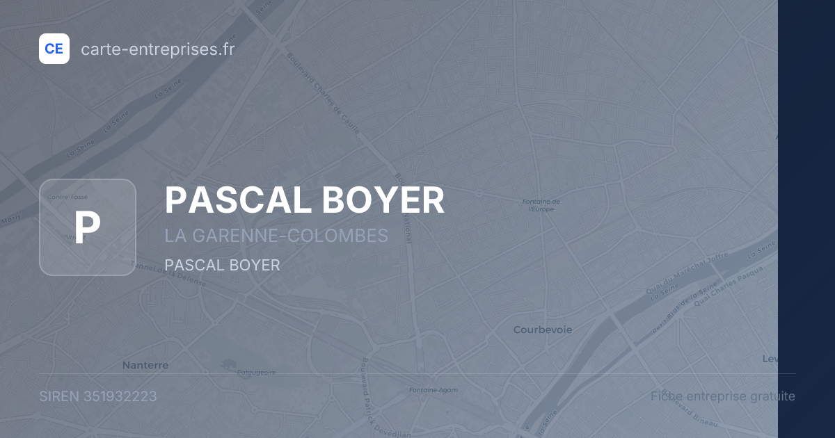 PASCAL BOYER — 351932223 — fiche entreprise