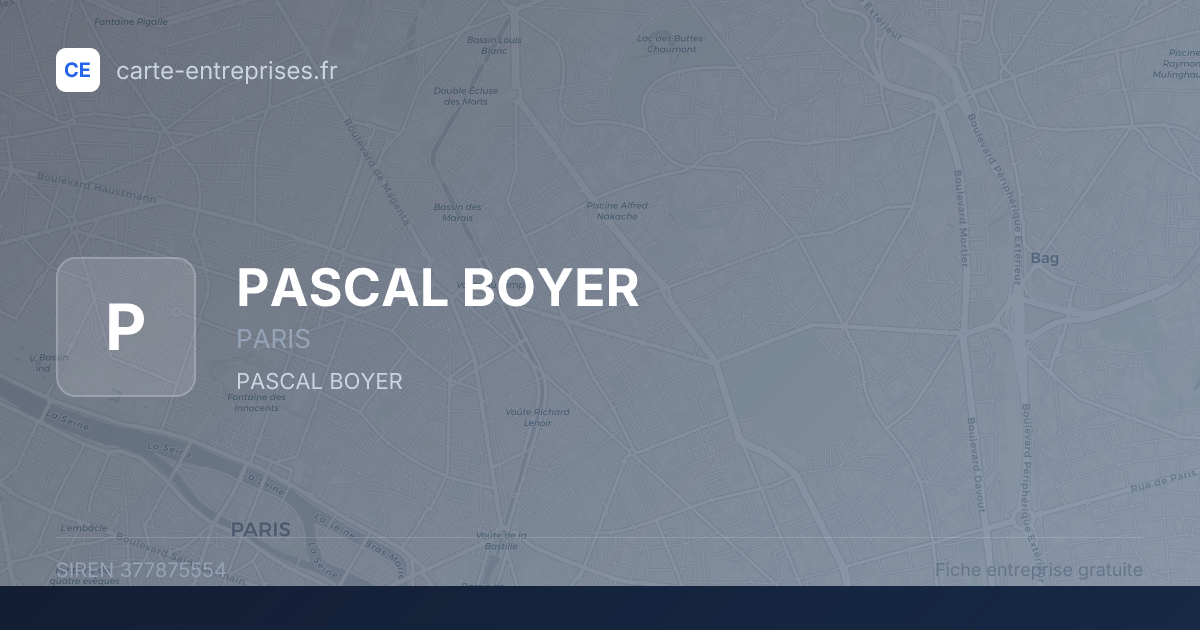 PASCAL BOYER — 377875554 — fiche entreprise