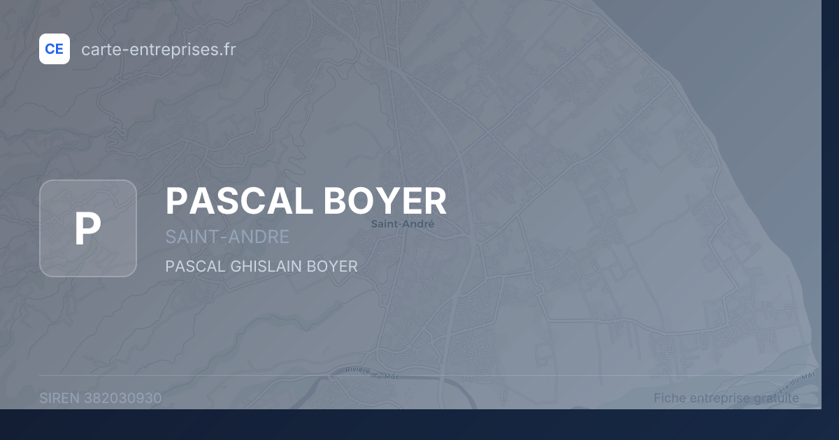 PASCAL BOYER — 382030930 — fiche entreprise