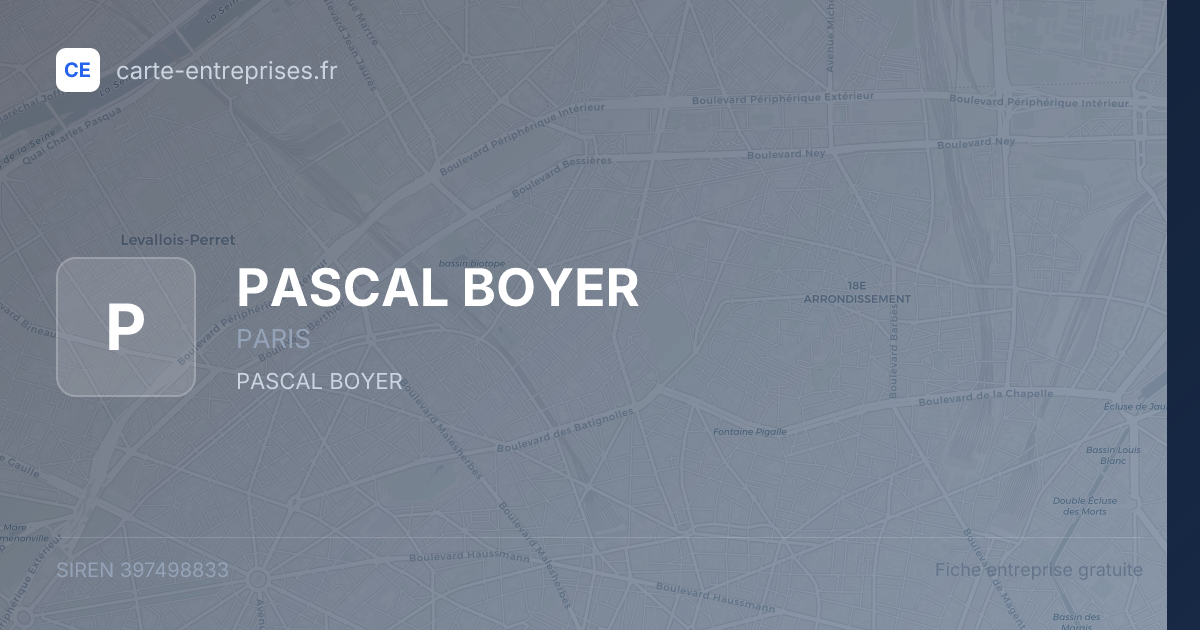 PASCAL BOYER — 397498833 — fiche entreprise