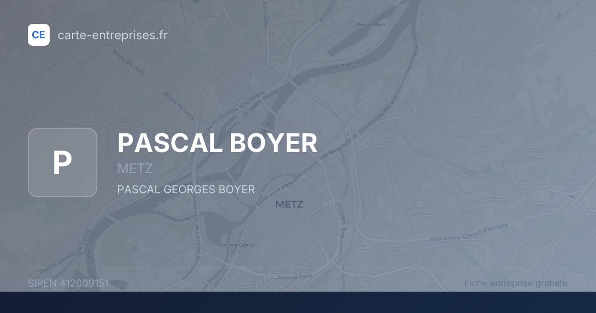 PASCAL BOYER — 412009151 — fiche entreprise