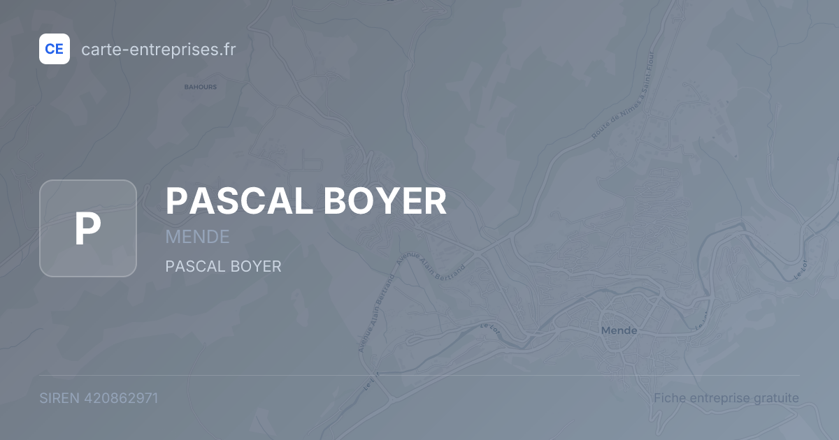 PASCAL BOYER — 420862971 — fiche entreprise