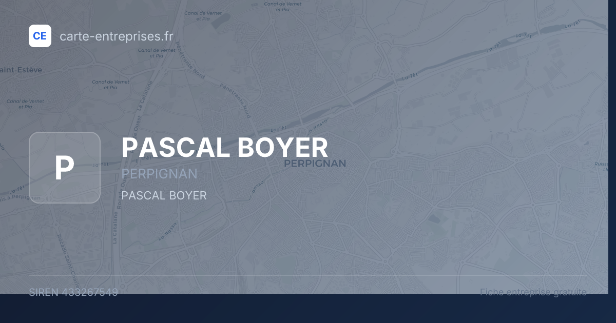 PASCAL BOYER — 433267549 — fiche entreprise