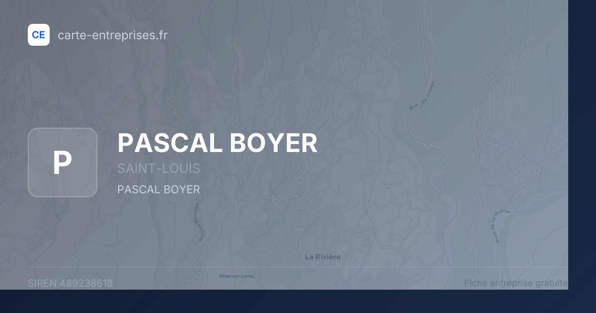 PASCAL BOYER — 489238618 — fiche entreprise