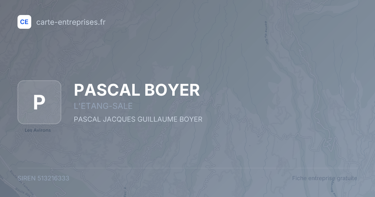PASCAL BOYER — 513216333 — fiche entreprise