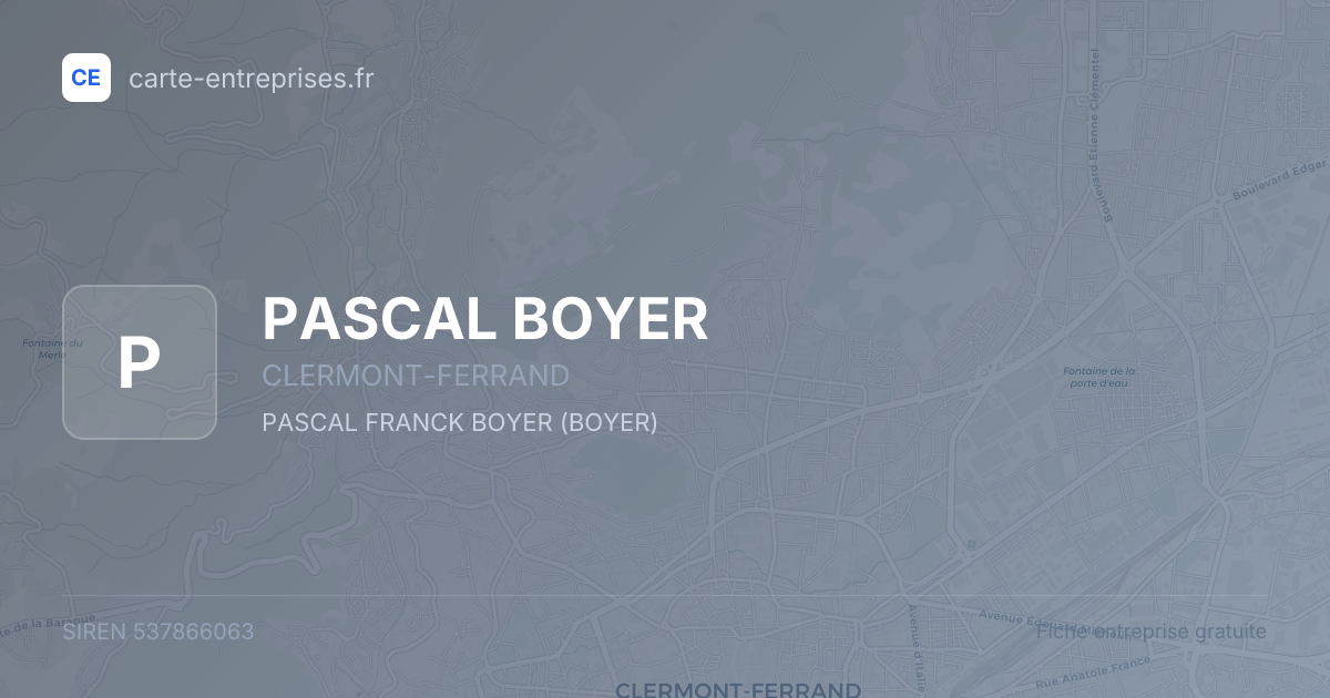 PASCAL BOYER — 537866063 — fiche entreprise