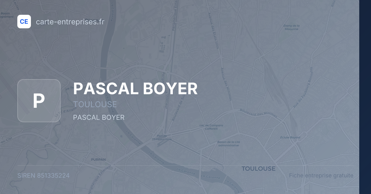 PASCAL BOYER — 851335224 — fiche entreprise