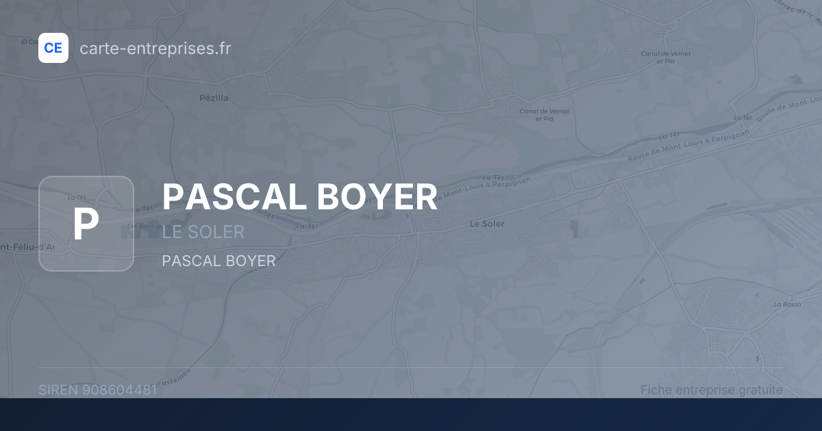 PASCAL BOYER — 908604481 — fiche entreprise