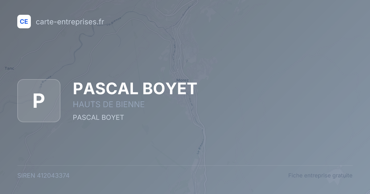 PASCAL BOYET — 412043374 — fiche entreprise