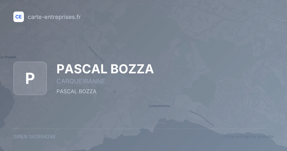 PASCAL BOZZA — 340854298 — fiche entreprise
