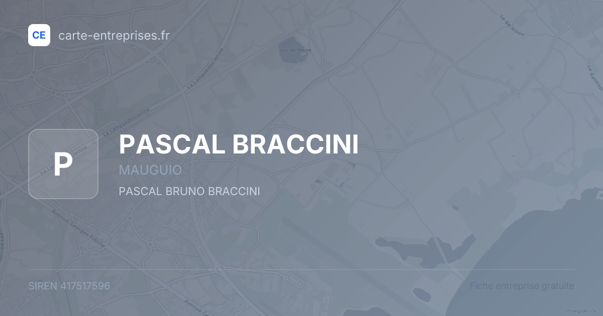 PASCAL BRACCINI — 417517596 — fiche entreprise
