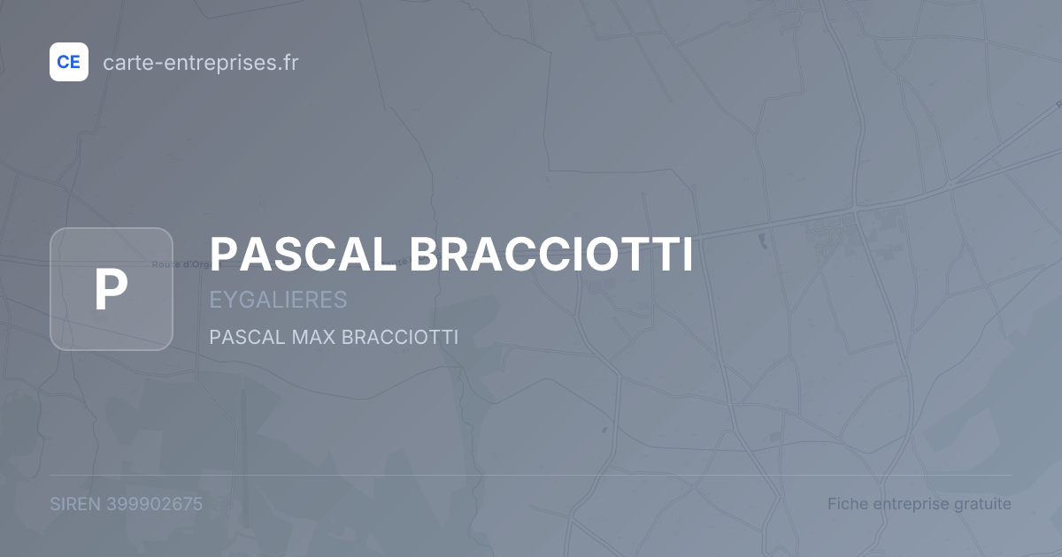 PASCAL BRACCIOTTI — 399902675 — fiche entreprise