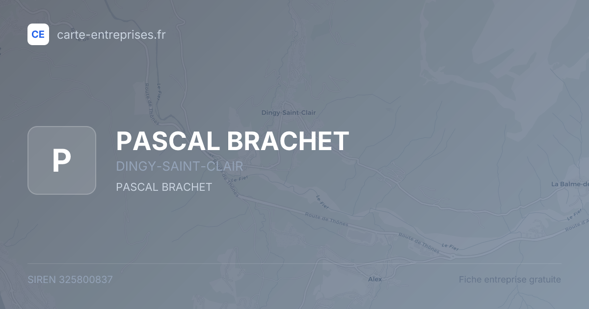 PASCAL BRACHET — 325800837 — fiche entreprise