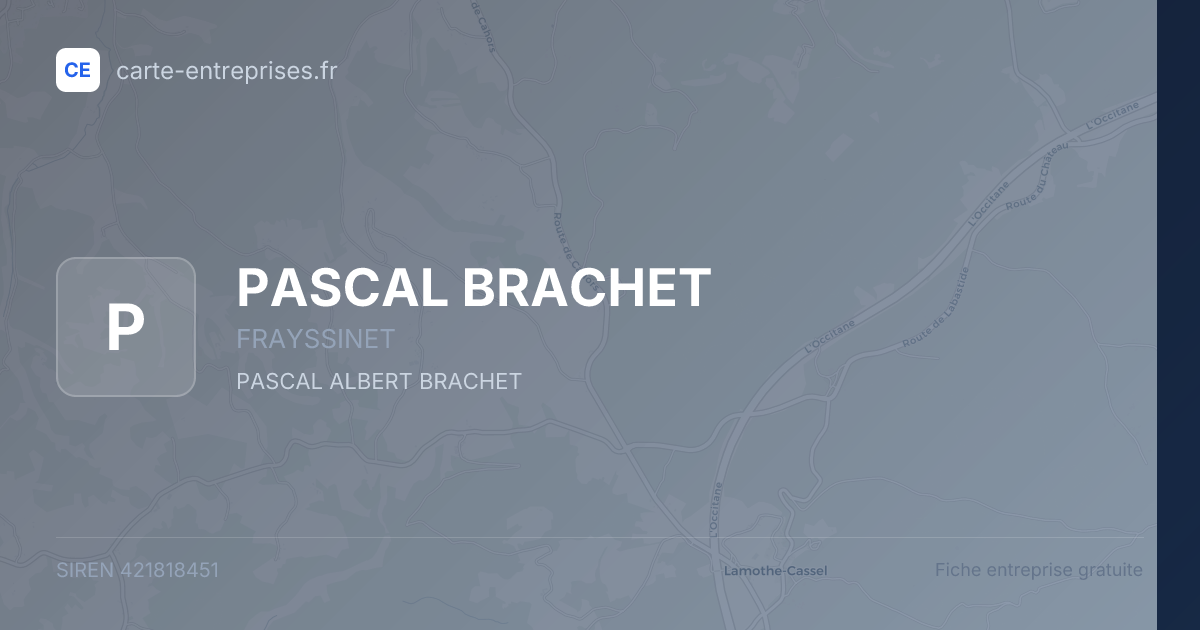 PASCAL BRACHET — 421818451 — fiche entreprise
