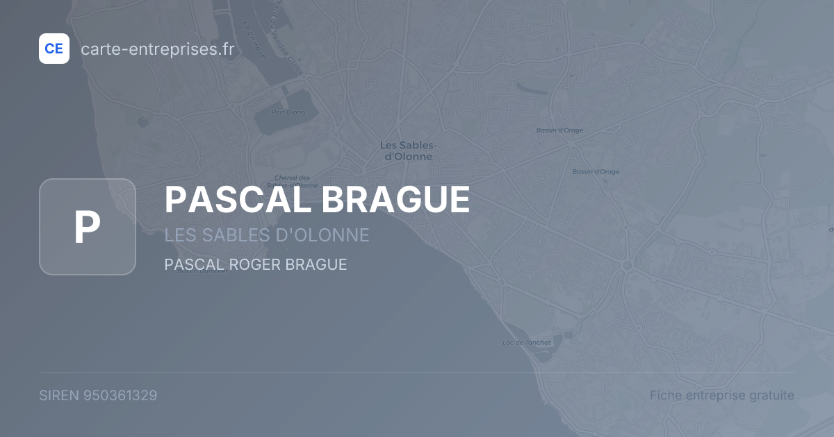 PASCAL BRAGUE — 950361329 — fiche entreprise