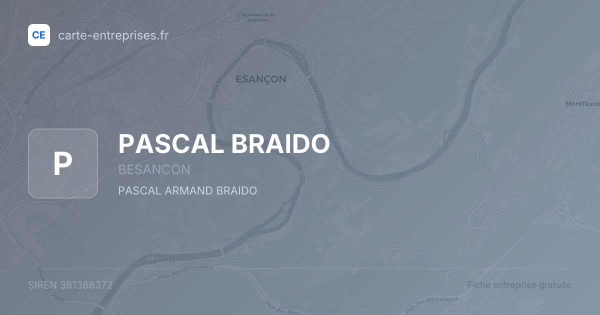 PASCAL BRAIDO — 381368372 — fiche entreprise