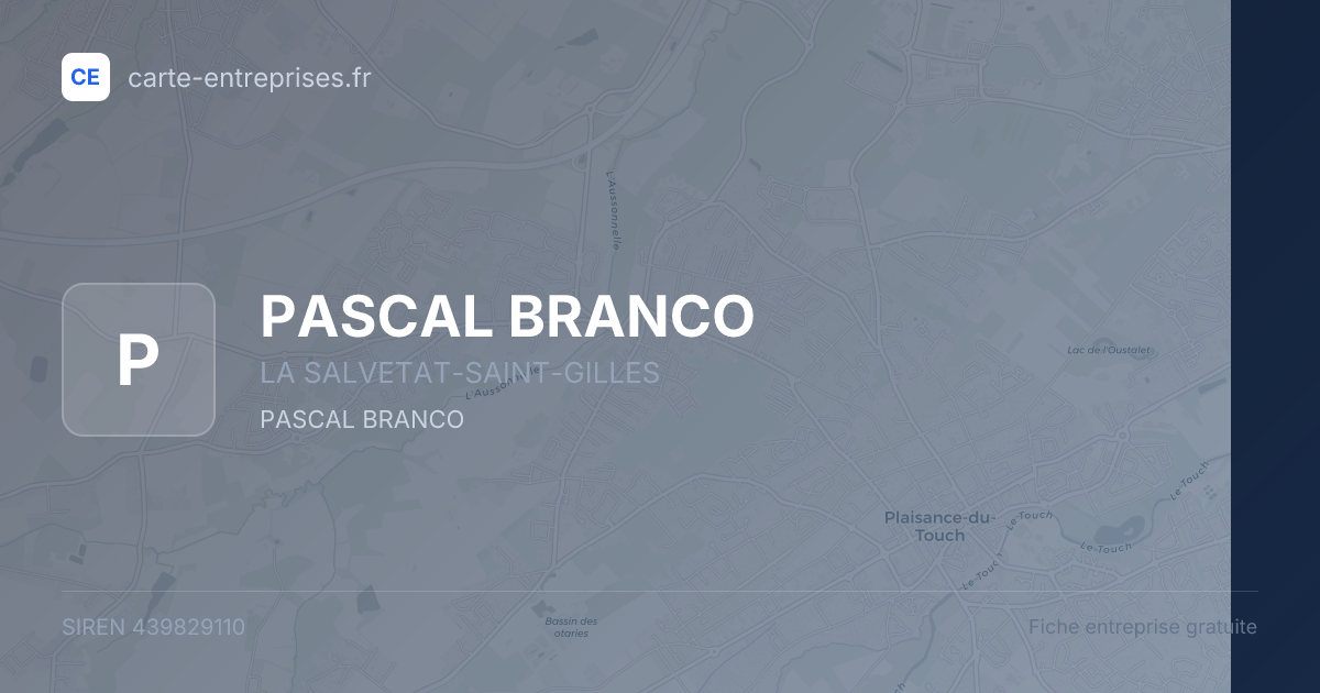 PASCAL BRANCO — 439829110 — fiche entreprise