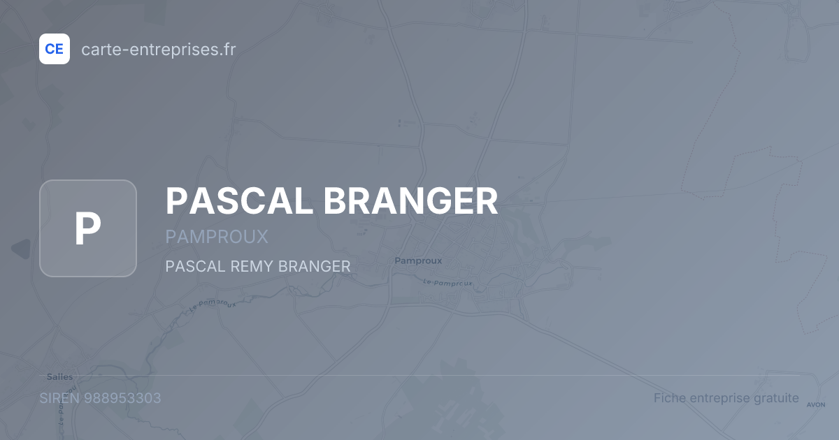 PASCAL BRANGER — 988953303 — fiche entreprise