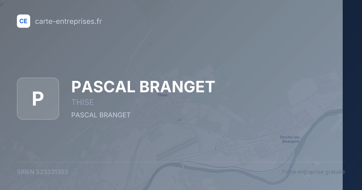 PASCAL BRANGET — 523331353 — fiche entreprise