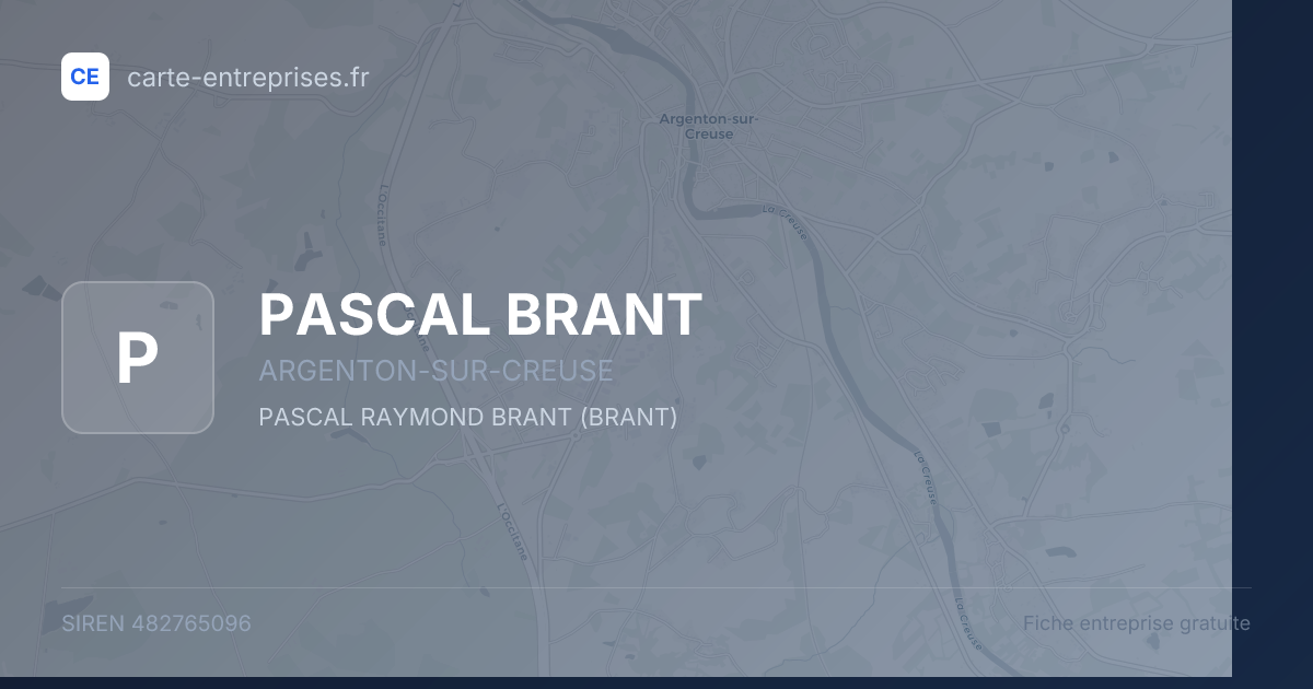 PASCAL BRANT — 482765096 — fiche entreprise