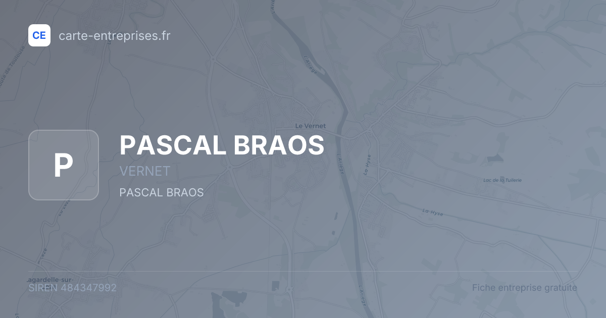PASCAL BRAOS — 484347992 — fiche entreprise