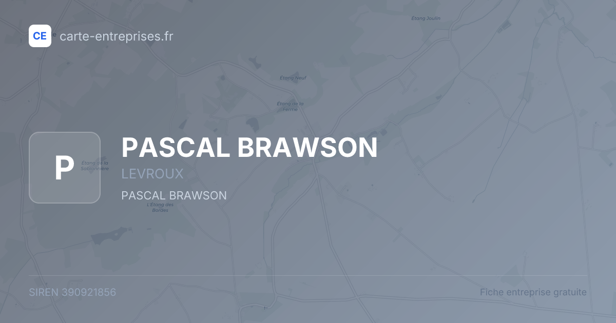 PASCAL BRAWSON — 390921856 — fiche entreprise