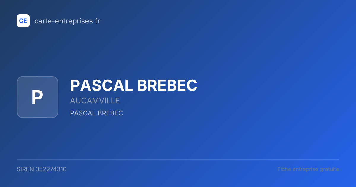 PASCAL BREBEC — 352274310 — fiche entreprise