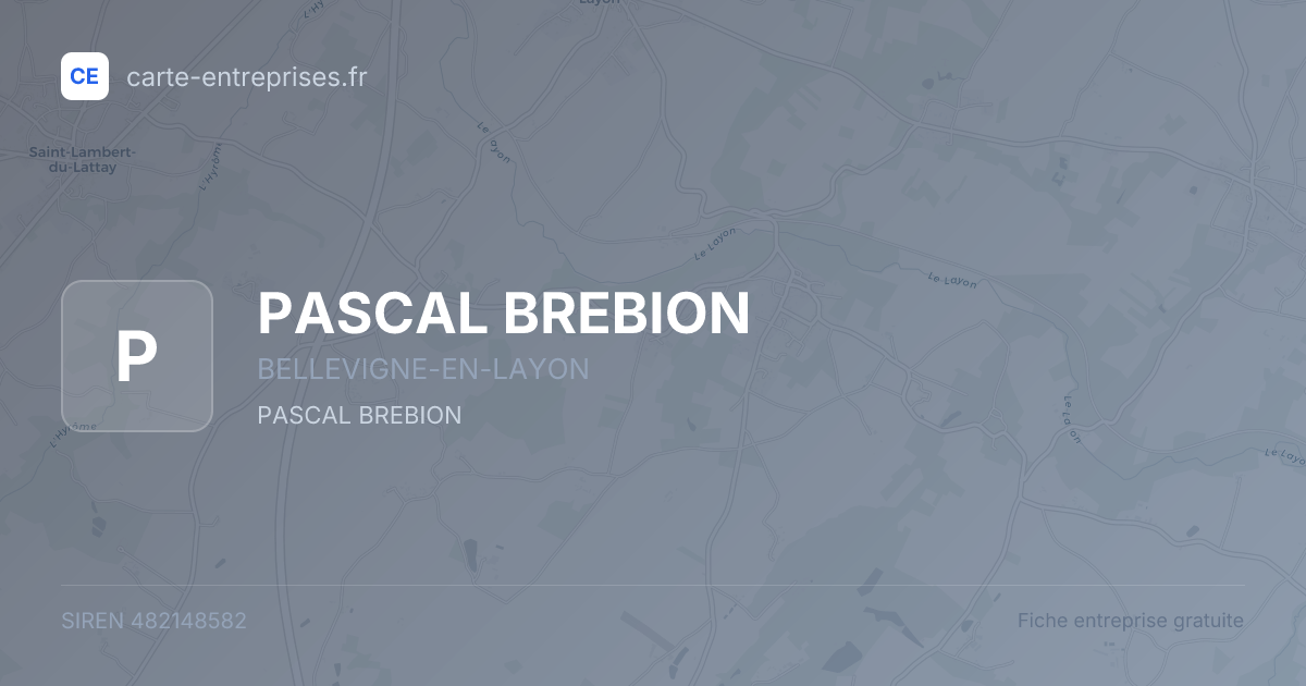 PASCAL BREBION — 482148582 — fiche entreprise