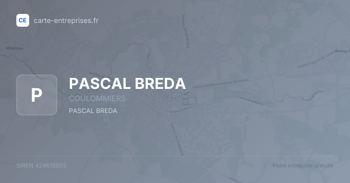 PASCAL BREDA — 424615003 — fiche entreprise