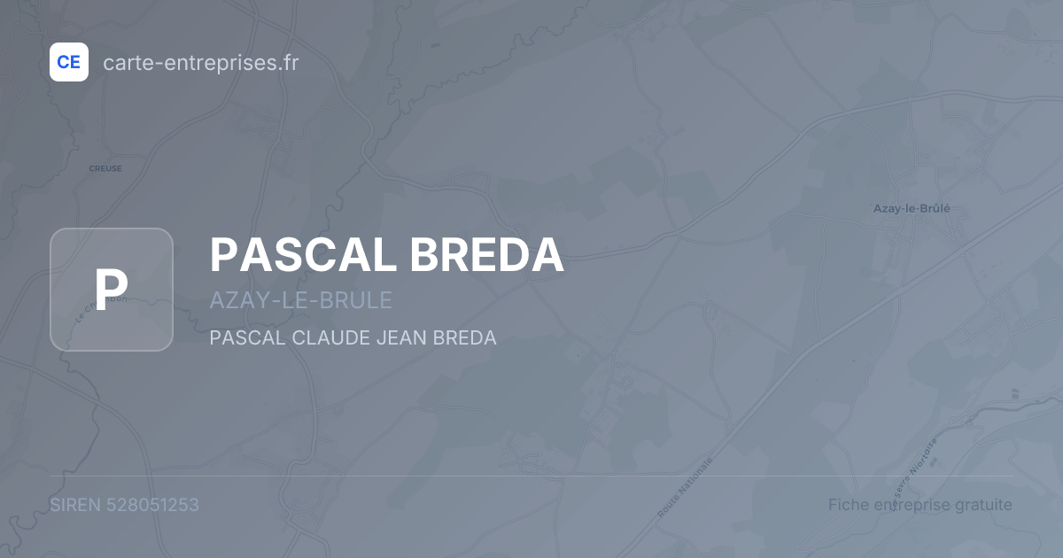 PASCAL BREDA — 528051253 — fiche entreprise