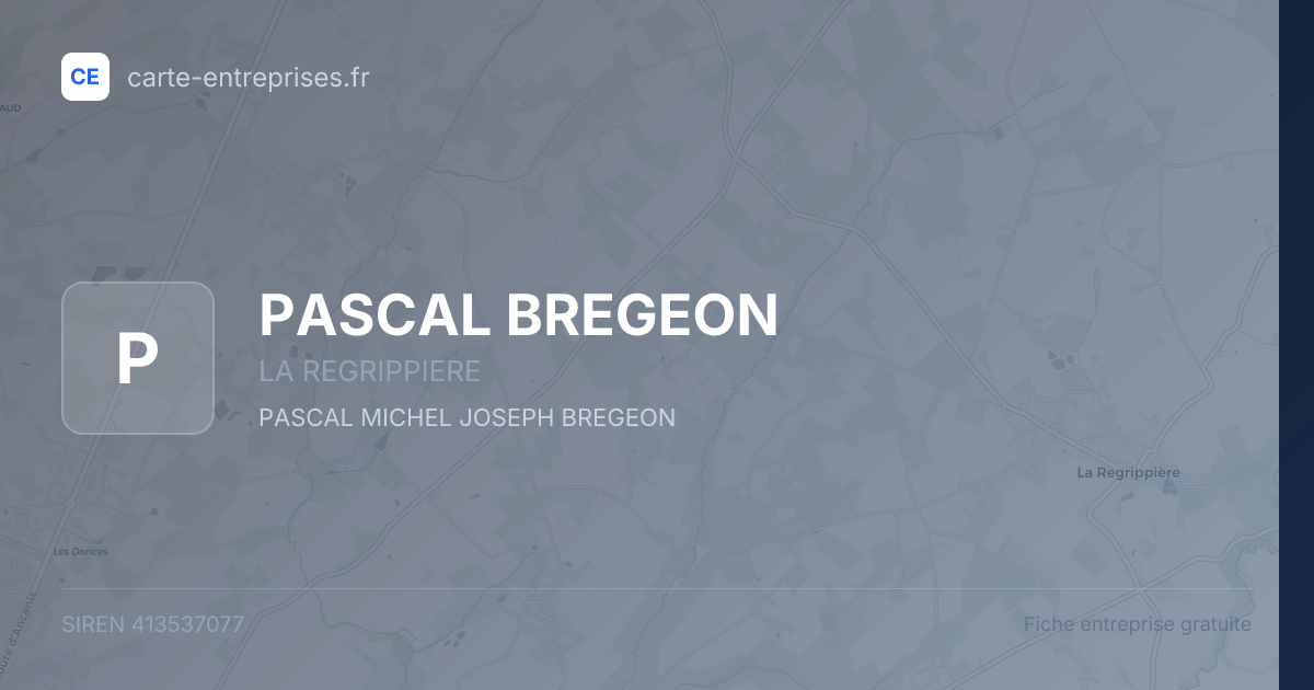 PASCAL BREGEON — 413537077 — fiche entreprise