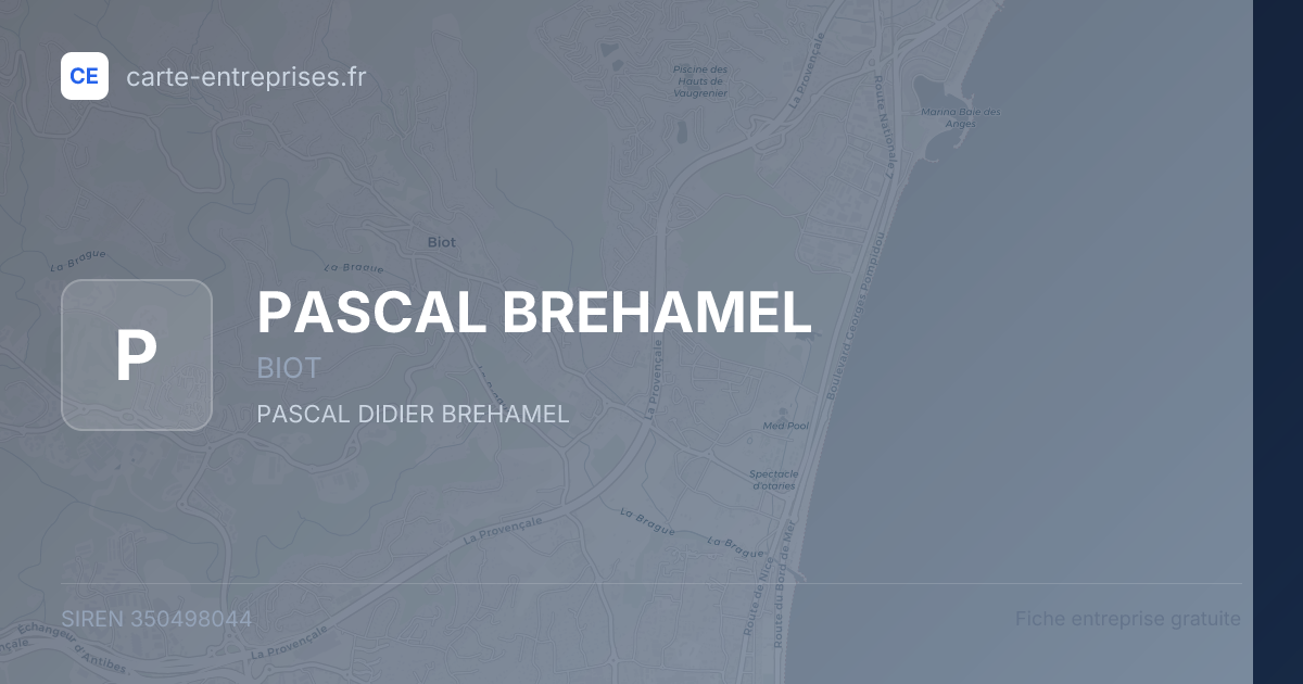 PASCAL BREHAMEL — 350498044 — fiche entreprise