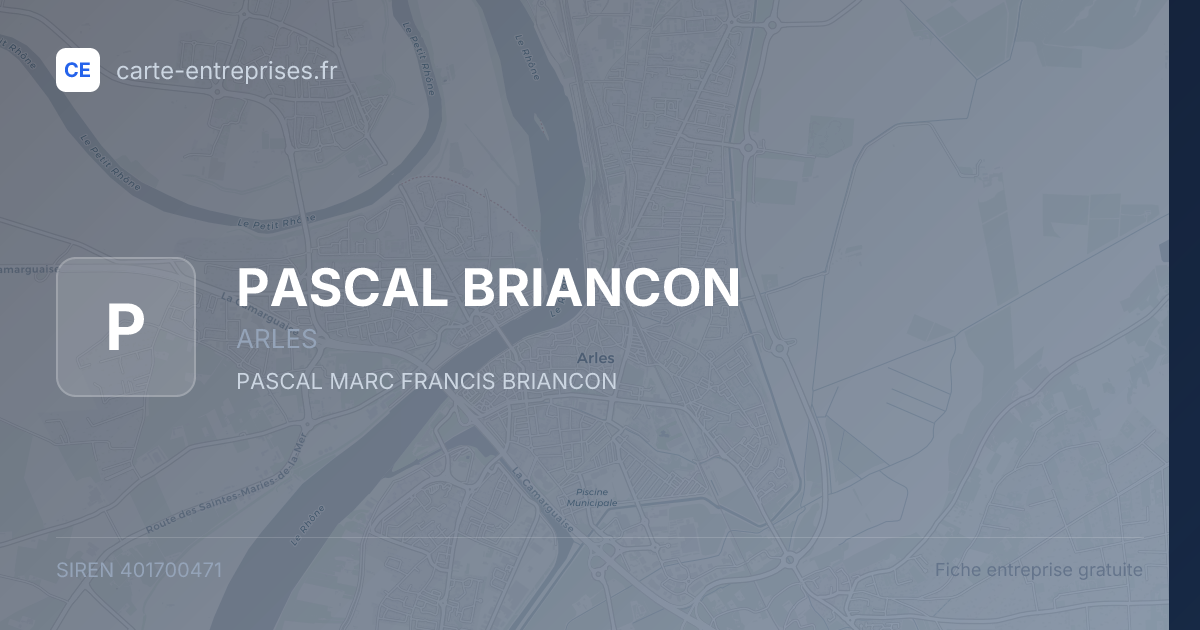 PASCAL BRIANCON — 401700471 — fiche entreprise