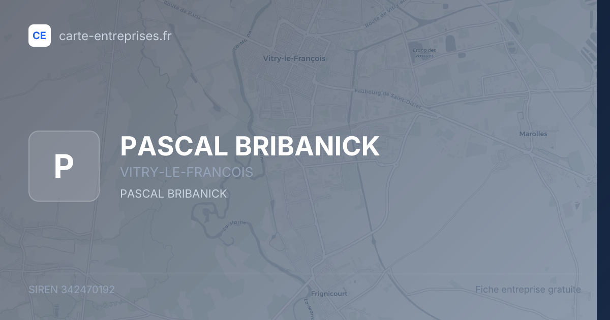 PASCAL BRIBANICK — 342470192 — fiche entreprise