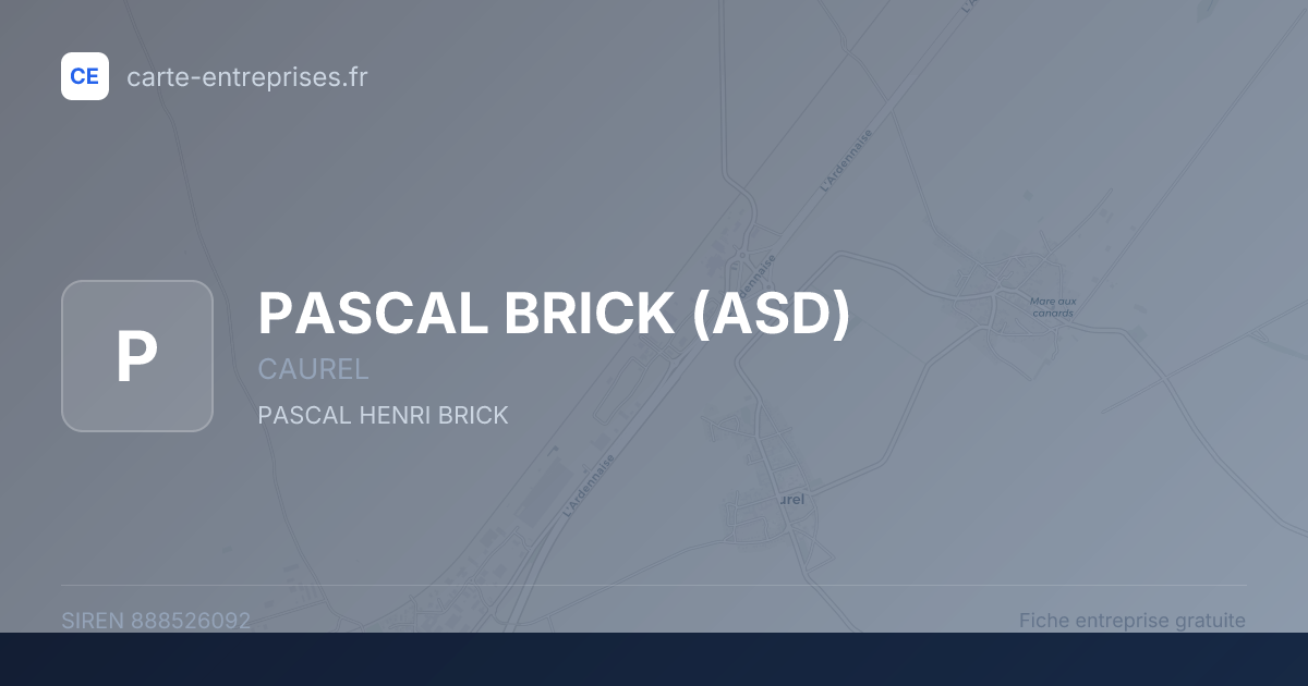 PASCAL BRICK (ASD) — 888526092 — fiche entreprise