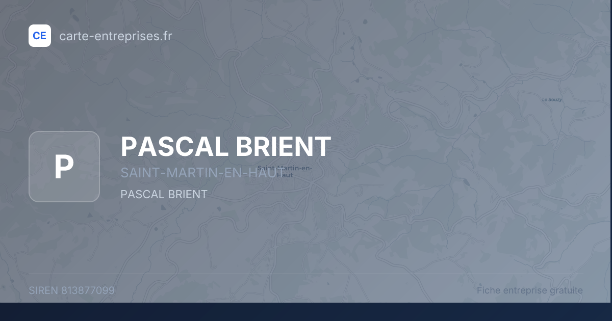 PASCAL BRIENT — 813877099 — fiche entreprise