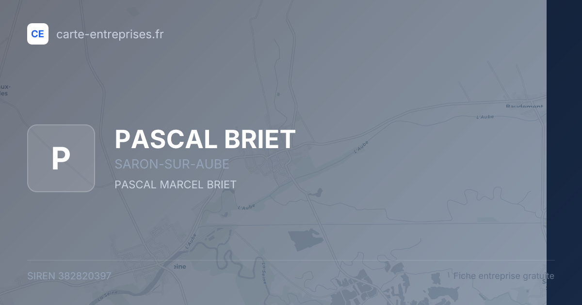 PASCAL BRIET — 382820397 — fiche entreprise