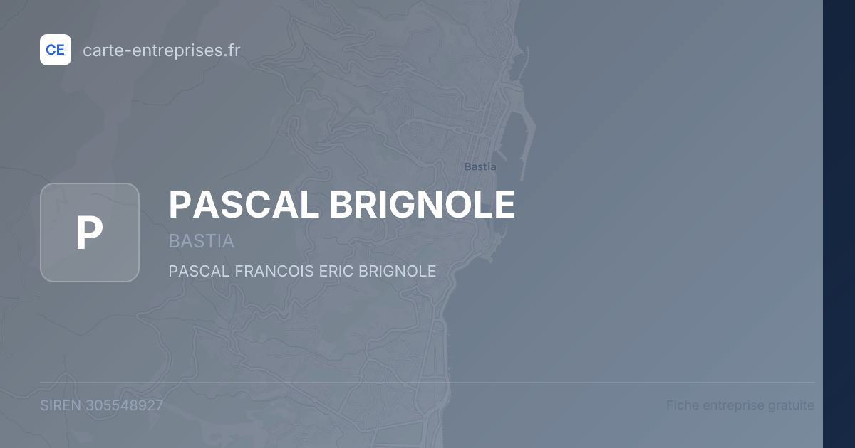PASCAL BRIGNOLE — 305548927 — fiche entreprise