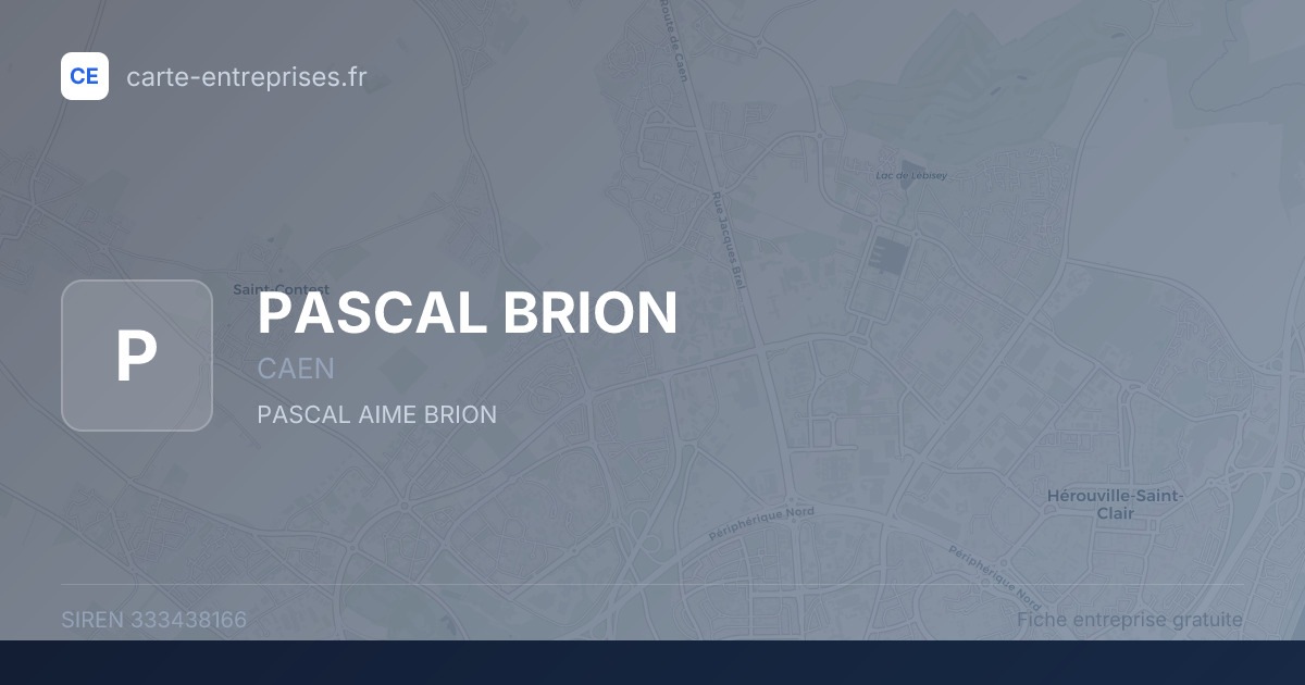 PASCAL BRION — 333438166 — fiche entreprise