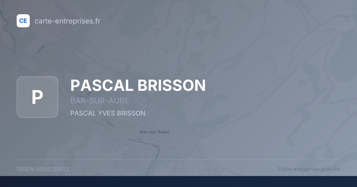 PASCAL BRISSON — 408825602 — fiche entreprise