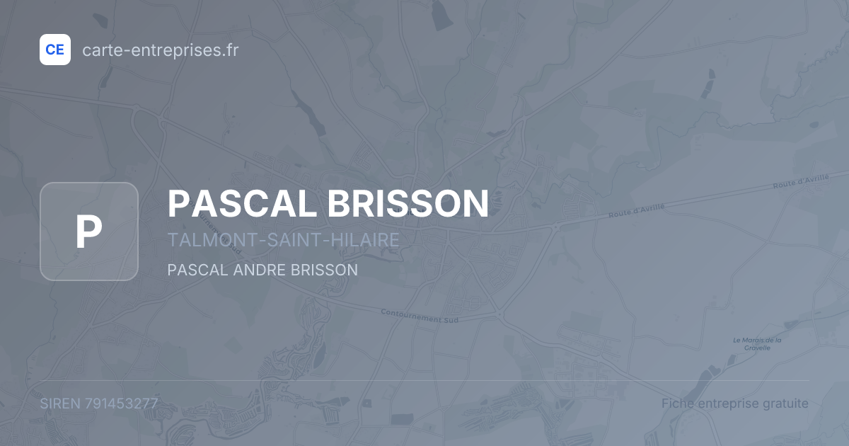 PASCAL BRISSON — 791453277 — fiche entreprise